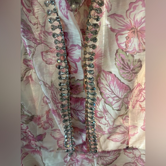 Floral Print Embellished Matchmaker Dress - Picture 9 of 13